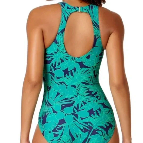 Land’s‎ End Teopical Leaf Print One-Piece Swimsuit - Picture 2 of 5